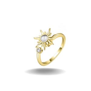 Rotierender Anti-Stress-Ring Sunce Gold Weißer Hintergrund