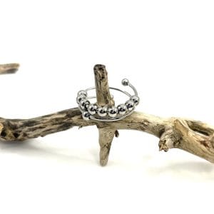Anti-Stress-Ring silbern Frau