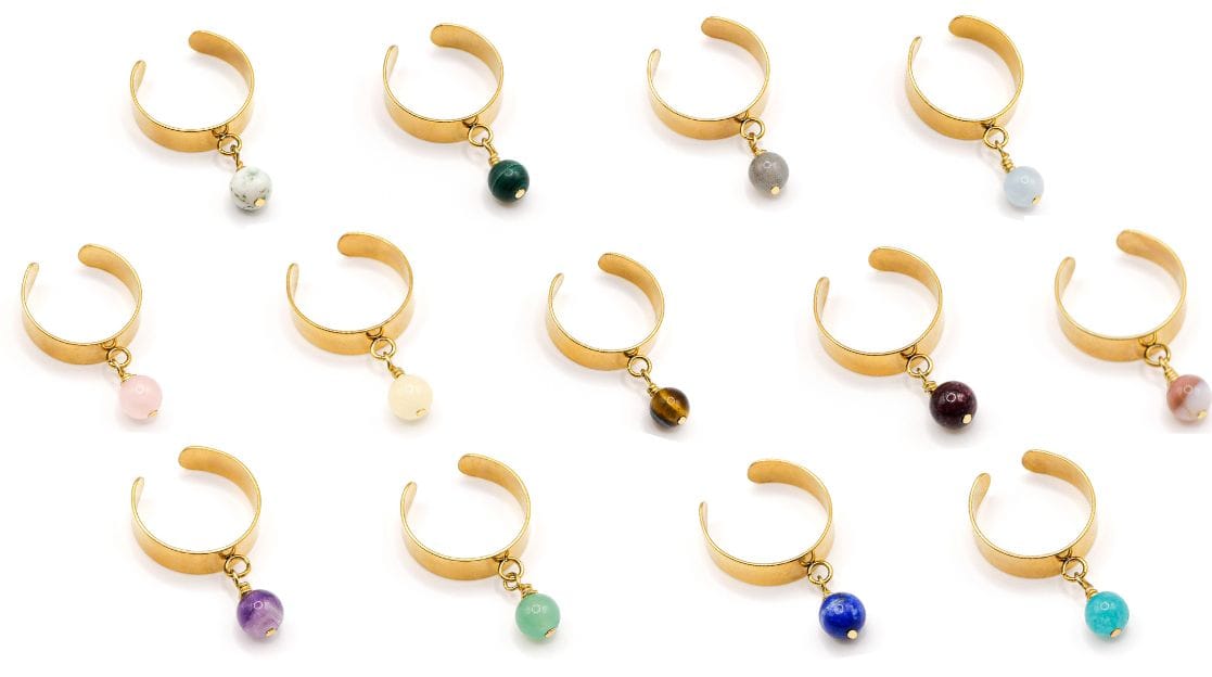 Edelsteine und ihre Kraft in der Lithotherapie 2 Rings Charm Ma Anti-Stress-Ring