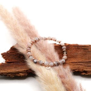 Armband Botswana-Achat Perlen Roségold
