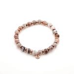 Armband Botswana-Achat Perlen Roségold weißer Hintergrund