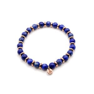 Armbänder Steine Lapislazuli Perle Roségold weißer Hintergrund