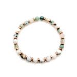 Armband Adèle Roségold aus Moos-Achat weißer Hintergrund
