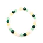 Armband Alaia mehrere Steine _ Rosenquarz - Citrin - Malachit - Grüner Aventurin weißer Hintergrund