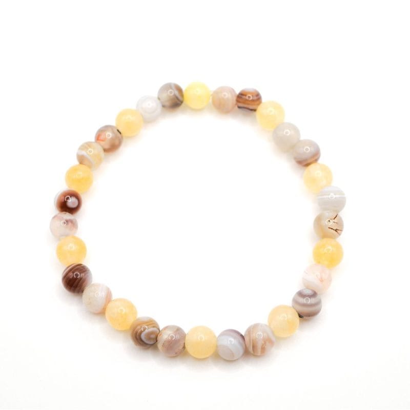 Armband Audra mehrere Steine _ Citrin - Botswana-Achat weißer Hintergrund
