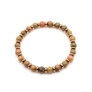 Armband Celeste Roségold aus Unakit weißer Hintergrund