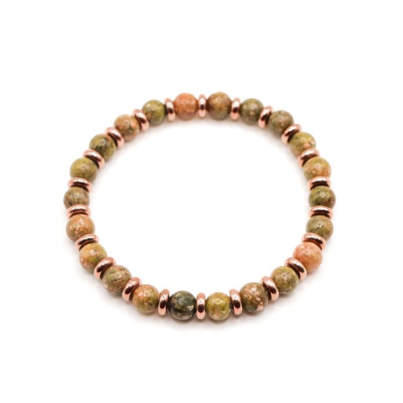 Armband Celeste Roségold aus Unakit weißer Hintergrund