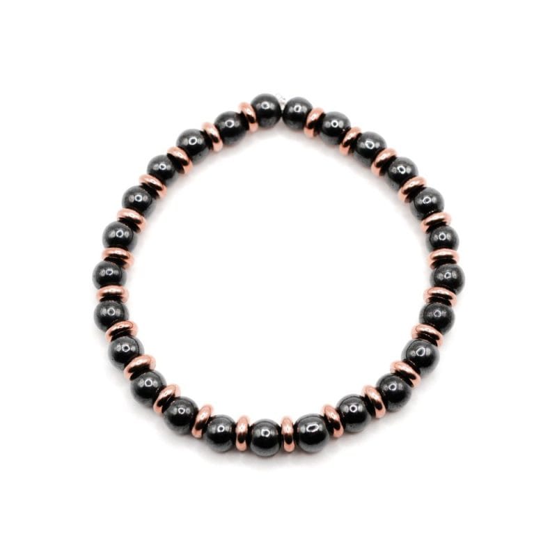 Armband Eva Roségold aus Hämatit weißer Hintergrund
