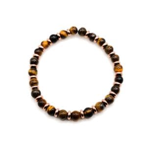 Armband Opaline Roségold aus Tigerauge weißer Hintergrund