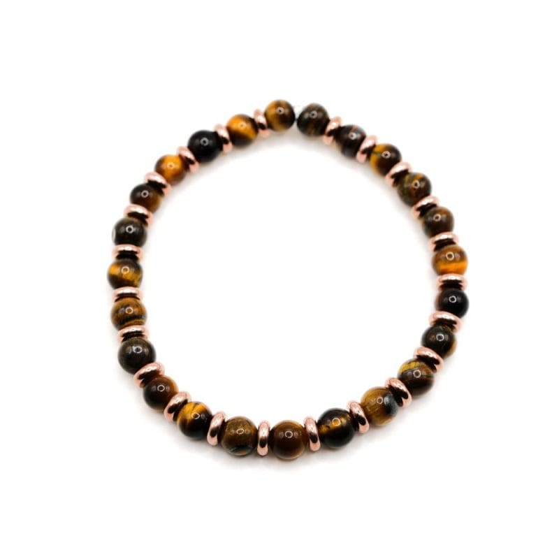 Armband Opaline Roségold aus Tigerauge weißer Hintergrund