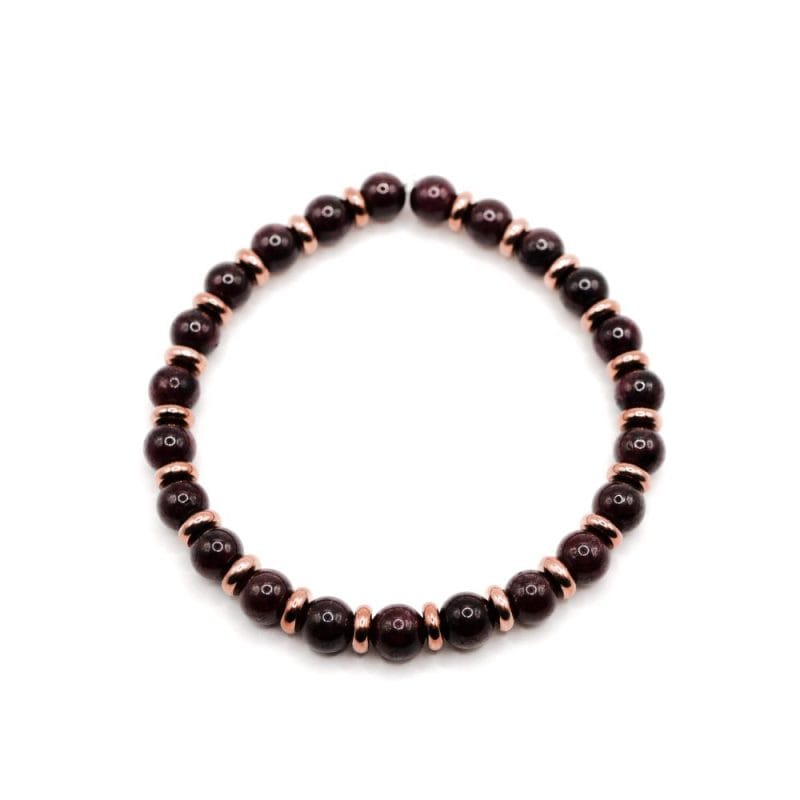 Armband Sophia Roségold aus Granat-Stein weißer Hintergrund
