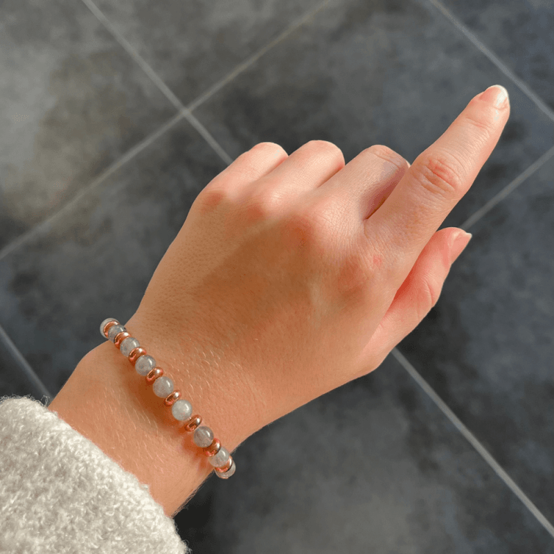 Armband Labradorit Frau Pinkg Gold