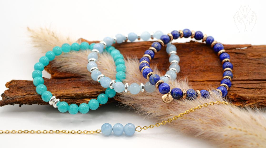Die Vorteile von Schmuck für die Gesundheit 5 Armband Natursteinperlen Ton Bleu