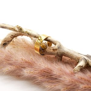 Goldener Charm-Ring Jelani aus Tigerauge