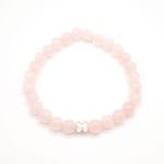 Armband Natursteine Rosenquarz Neue Kollektion weißer Hintergrund