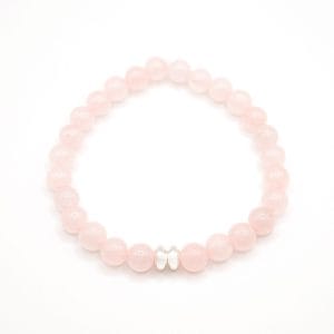 Armband Natursteine Rosenquarz Neue Kollektion weißer Hintergrund