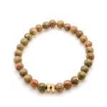 Armband Natursteine Unakit Neue Kollektion Weißer Hintergrund