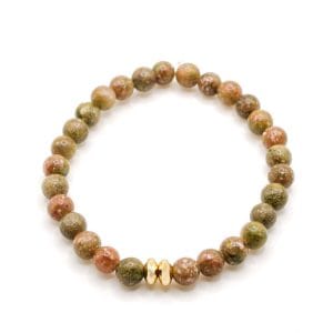 Armband Natursteine Unakit Neue Kollektion Weißer Hintergrund