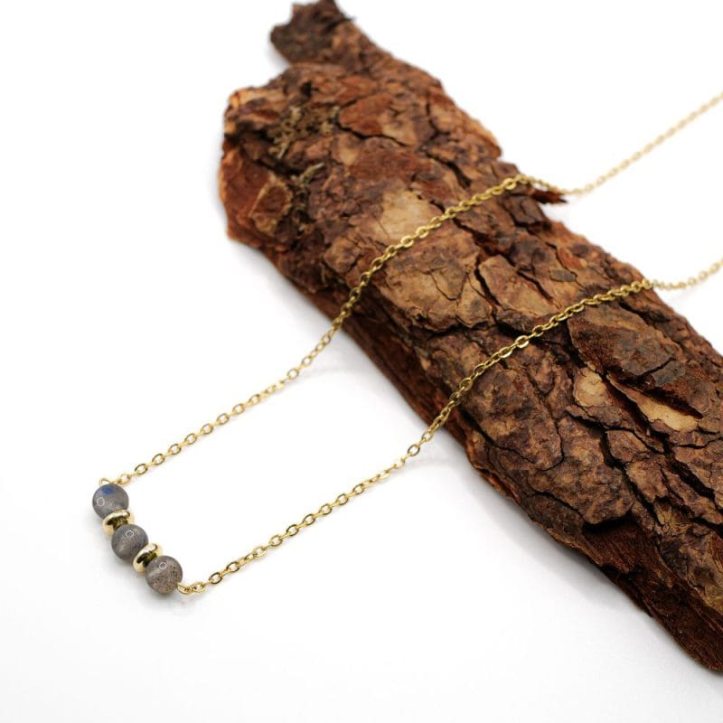 Collier Labradorite et or