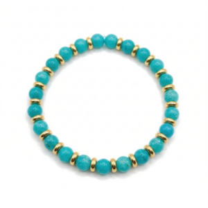 Bracelet Amazonite 6mm Or